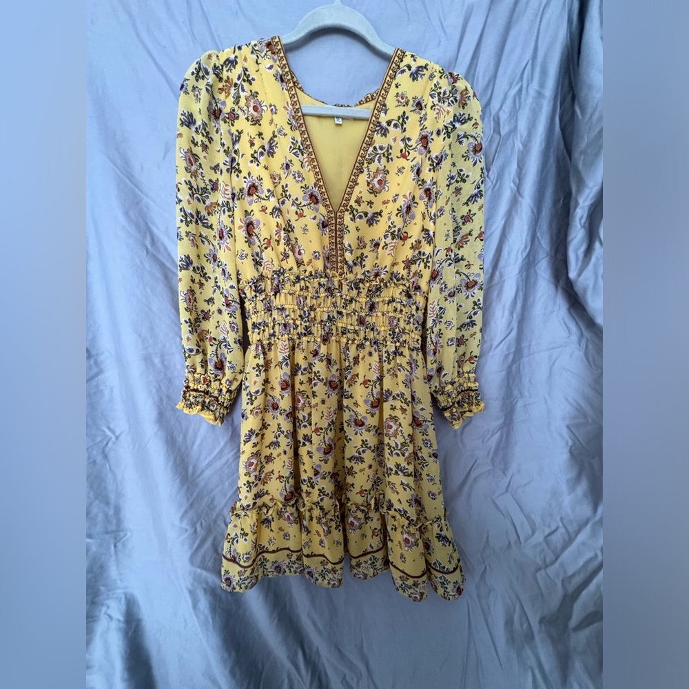 Max Studio Ruffle Short Sleeve Dress Medium